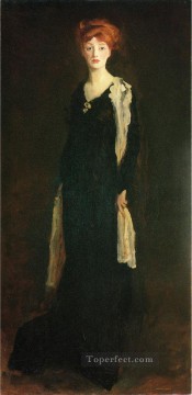  Escuela Arte - O de negro con bufanda, también conocido como Marjorie Organ Henri, retrato de la Escuela Ashcan Robert Henri